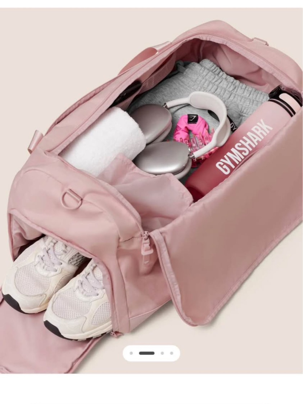 Gymshark Dusty Pink Gym Duffle with Matching Bottle